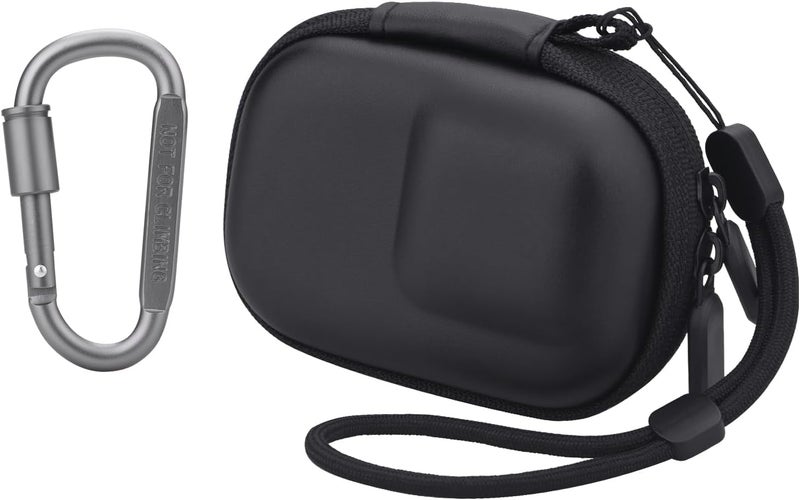 Flymile Carrying Case for DJI Osmo Action 5 Pro/6/4/3, Small Storage Bag for GoPro, PU Hard Travel Protector Case for Insta360 Ace/Ace Pro/2 with Wrist Strap & Carabiner Protective Accessories(Black) - Image 1